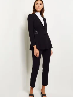 Lace Accent Tailored Knit Blazer|Misook Best