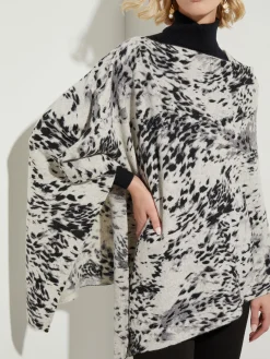 Leopard Print Cashmere Poncho|Misook Sale