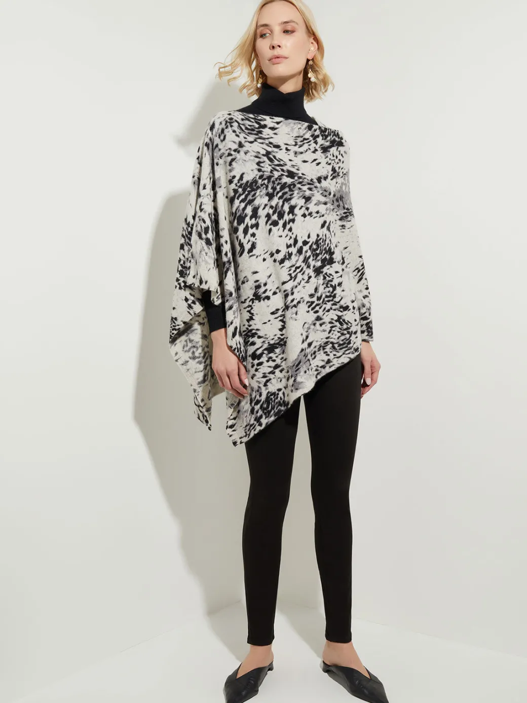 Leopard Print Cashmere Poncho|Misook Sale