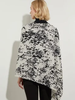 Leopard Print Cashmere Poncho|Misook Sale