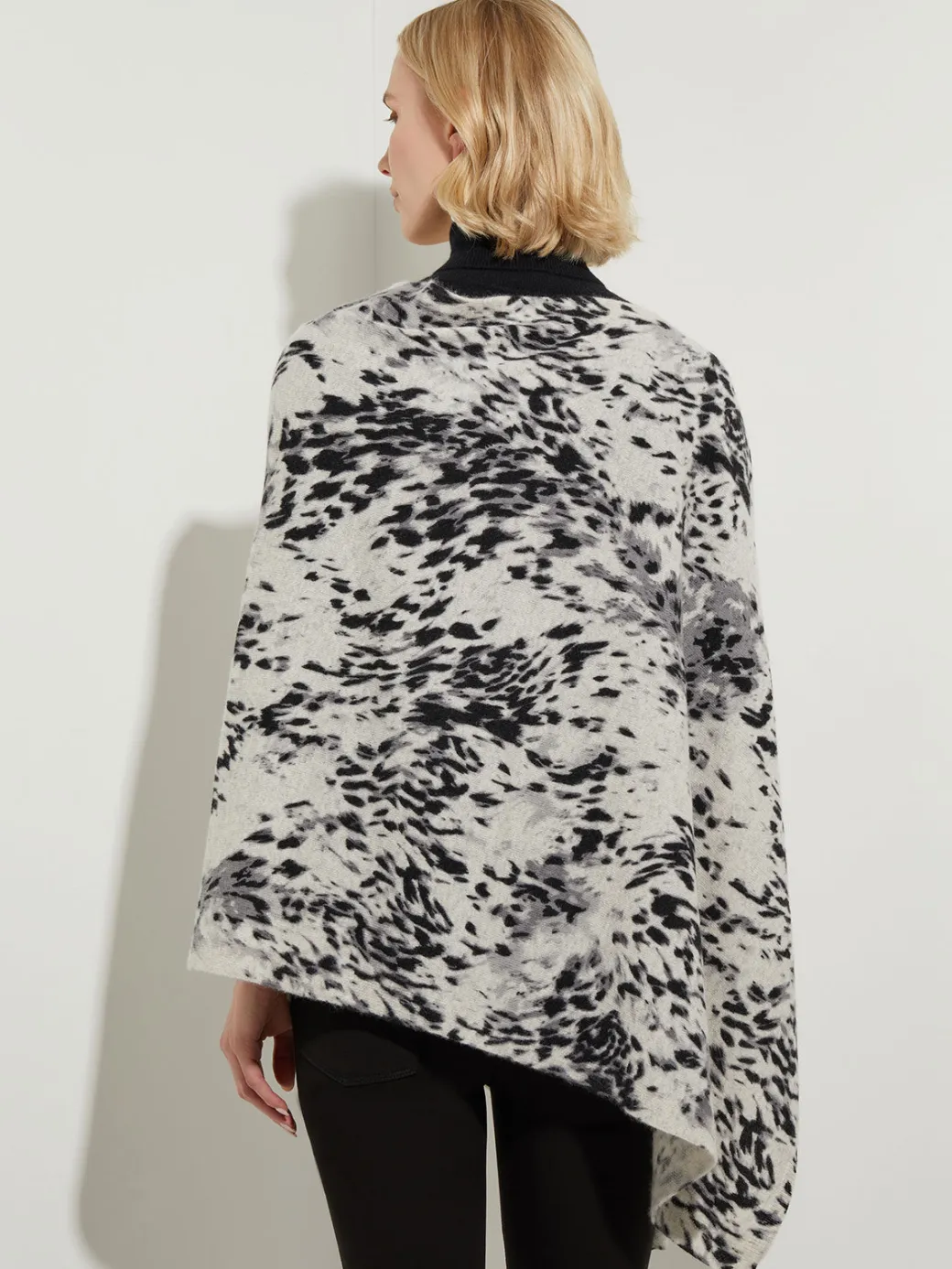 Leopard Print Cashmere Poncho|Misook Sale