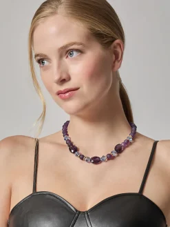 Matte Amethyst Crystal Necklace|Misook Online
