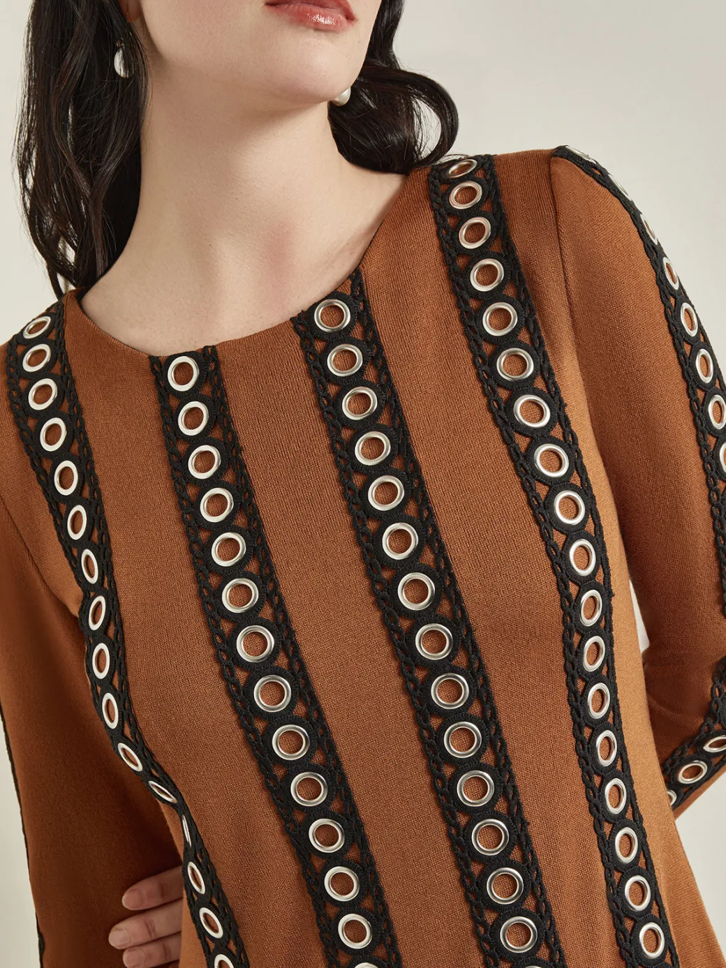 Maxi A-Line Dress - Sheer Panel Soft Knit|Misook Online