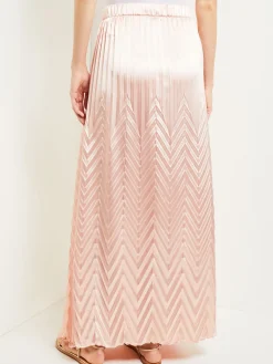 Maxi A-Line Skirt - Chevron Textured Crepe de Chine|Misook Sale