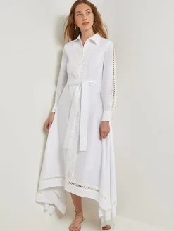 Maxi Dress - Eyelet Trim Cotton|Misook Fashion