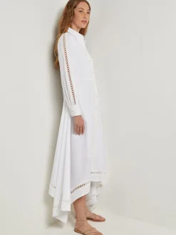Maxi Dress - Eyelet Trim Cotton|Misook Fashion