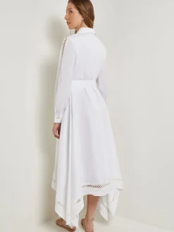 Maxi Dress - Eyelet Trim Cotton|Misook Fashion