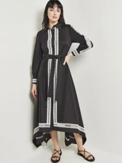 Maxi Dress - Eyelet Trim Cotton|Misook Clearance