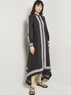 Maxi Dress - Eyelet Trim Cotton|Misook Clearance