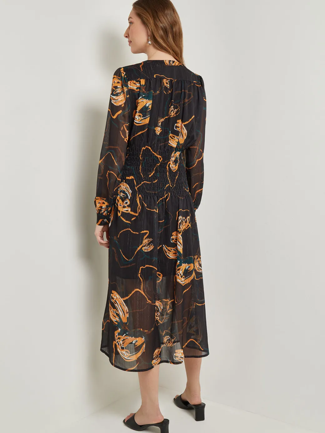 Maxi Fit & Flare Dress - Printed Woven Chiffon|Misook Online