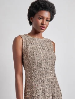 Maxi Fit & Flare Tweed Knit Dress|Misook Sale