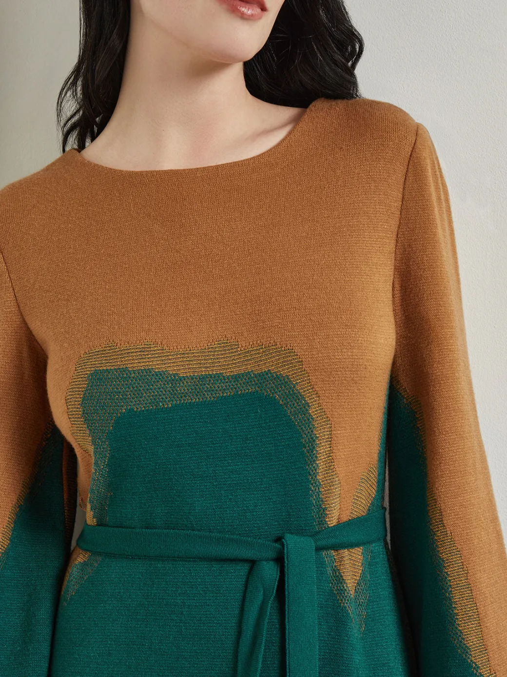 Maxi Shift Dress - Abstract Jacquard Cozy Knit|Misook Best