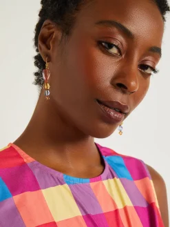 Maxi Tie Waist Dress - Plaid Cotton Blend|Misook Discount