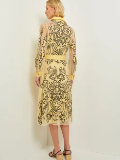 Midi Applique Shirtdress - Sheer Woven|Misook Outlet