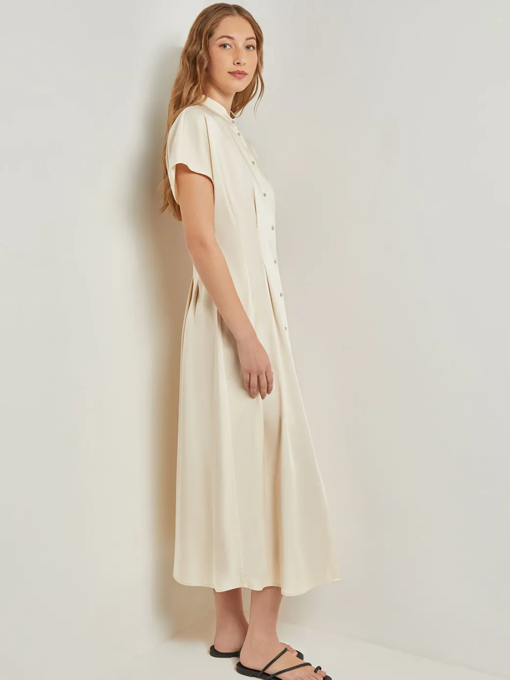 Midi Fit & Flare Dress - Dolman Sleeve Woven|Misook New