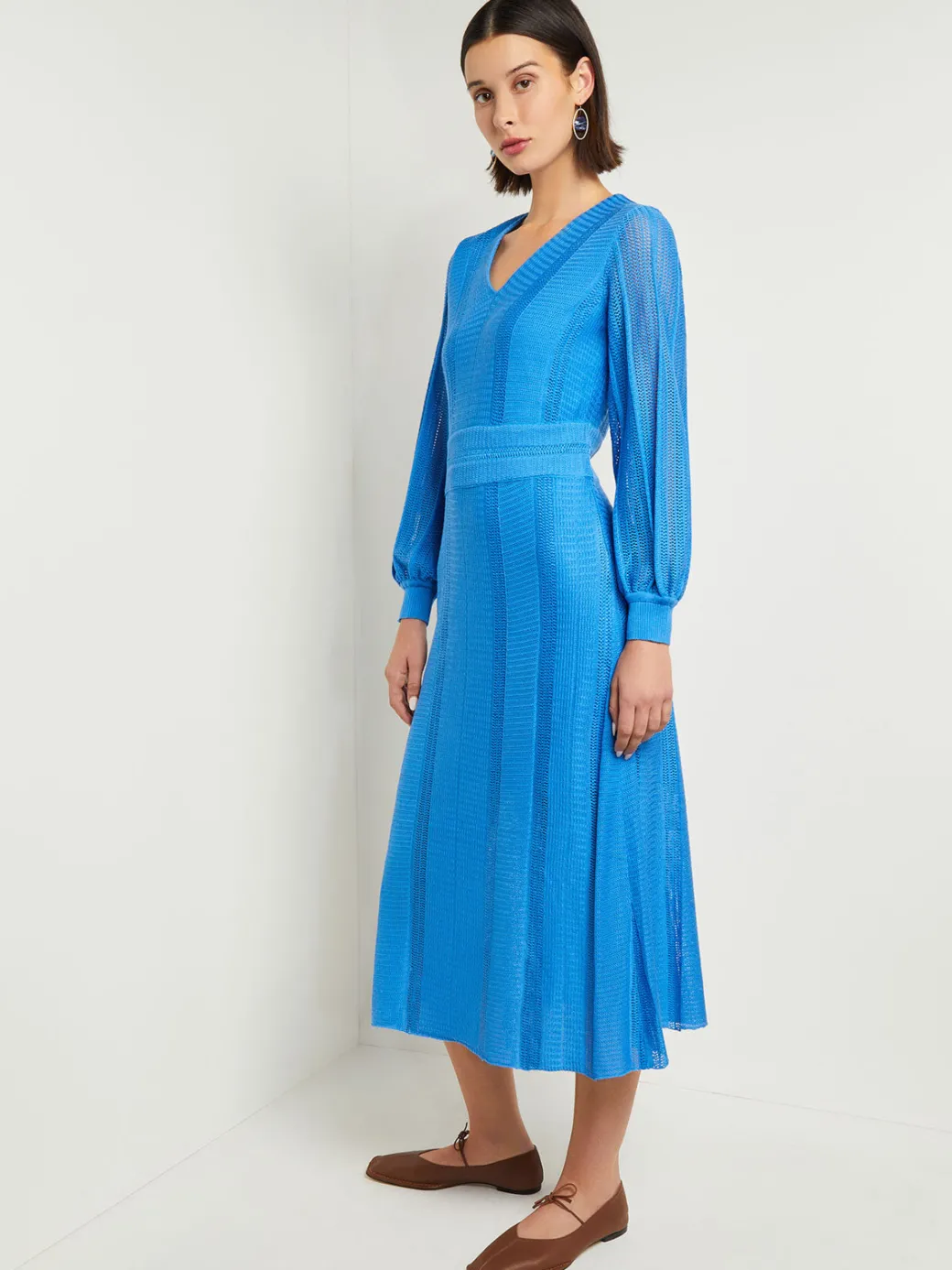 Midi Fit & Flare Dress - Multi-Stitch Knit|Misook Discount