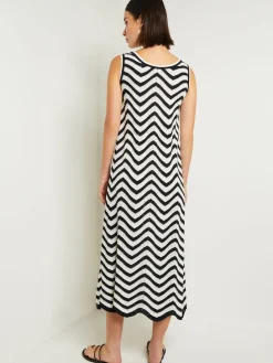 Midi Sheath Dress - Chevron Hem Intarsia Knit|Misook Outlet