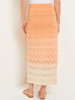 Midi Straight Skirt - Ombre Pointelle Soft Knit|Misook Online