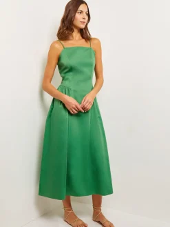 Modern Fit & Flare Cotton Maxi Dress|Misook Best