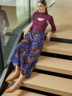 Modern Fit Convertible Ribbed Soft Knit Top|Misook Outlet