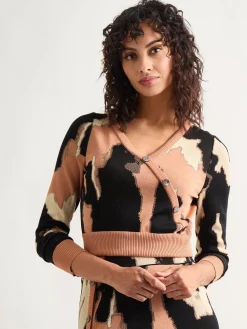 Modern Fit Short Jacquard Soft Knit Sweater Top|Misook Best