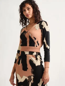 Modern Fit Short Jacquard Soft Knit Sweater Top|Misook Best