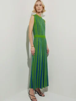 Modern Fit Sleeveless Soft Ribbed Knit Belted Maxi Dress|Misook Best