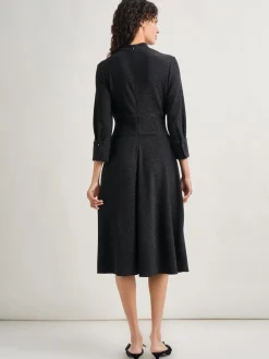 Modern Fit-and-Flare Sparkle Stretch Woven Midi Dress|Misook Discount