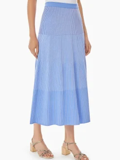 Multi-Stripe Soft Knit Midi Skirt|Misook Discount