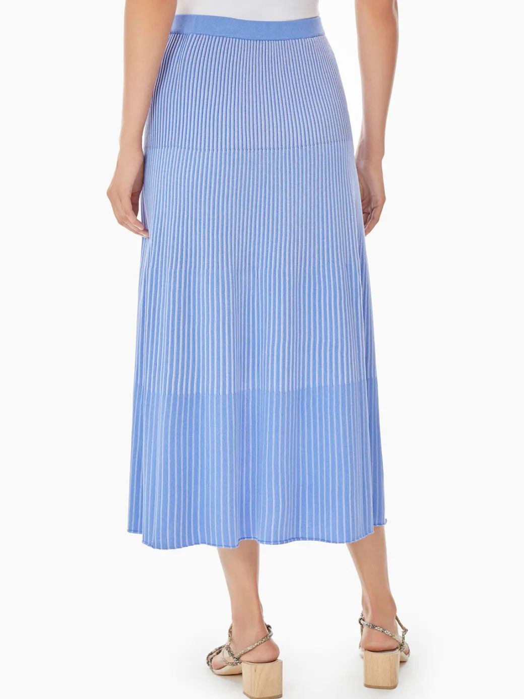 Multi-Stripe Soft Knit Midi Skirt|Misook Discount