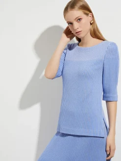 Multi-Stripe Soft Knit Tunic|Misook Outlet