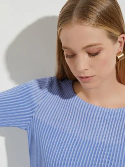 Multi-Stripe Soft Knit Tunic|Misook Outlet