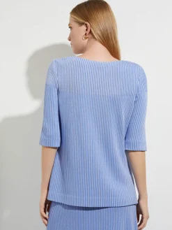 Multi-Stripe Soft Knit Tunic|Misook Outlet