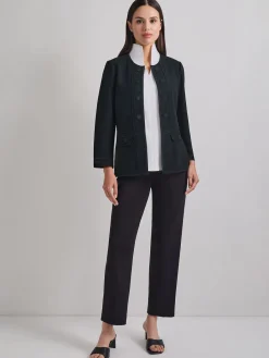 Open Neck Tonal Detail Jacket|Misook Discount