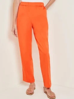 Pull-On Straight Leg Pants - Cotton Blend|Misook Outlet