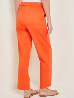 Pull-On Straight Leg Pants - Cotton Blend|Misook Outlet
