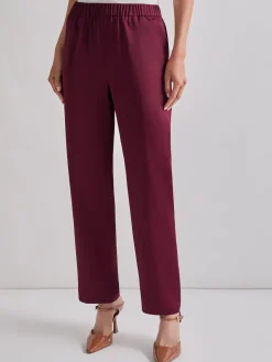 Pull-On Woven Straight Leg Pants|Misook Online