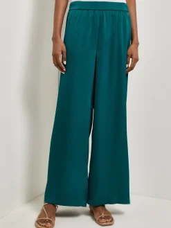 Pull-On Woven Wide Leg Pants|Misook Online