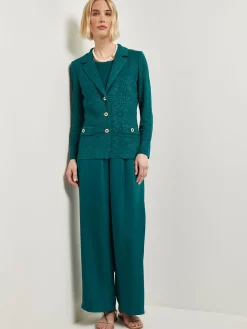 Pull-On Woven Wide Leg Pants|Misook Online