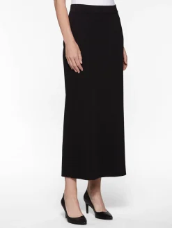 36" Straight Knit Skirt - Long Skirt with Slit ||Misook New