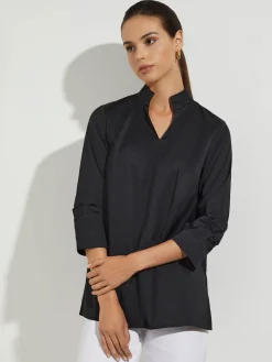 Ruche Sleeve Cotton Tunic|Misook Hot