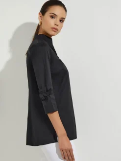 Ruche Sleeve Cotton Tunic|Misook Hot
