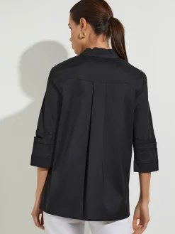 Ruche Sleeve Cotton Tunic|Misook Hot