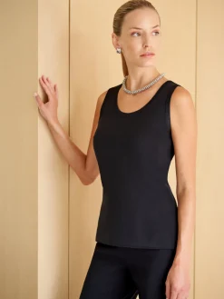 Scoop Neck Tank Top - Sleeveless Top ||Misook Clearance