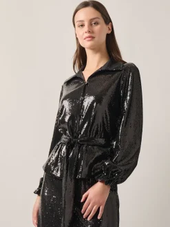 Sequin Novelty Woven Blouse|Misook Discount