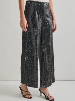 Sequin Novelty Woven Wide Leg Pant|Misook Clearance