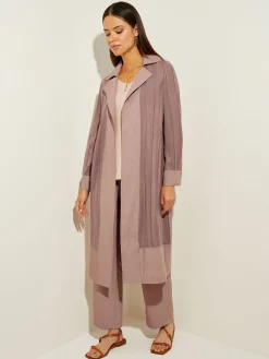 Sheer Duster - Long Brown Coat ||Misook Discount
