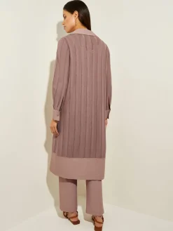 Sheer Duster - Long Brown Coat ||Misook Discount