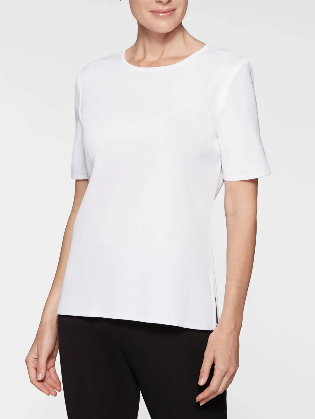 Short Sleeve Knit Tunic|Misook Clearance