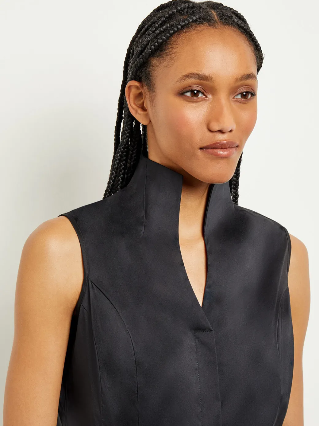 Sleeveless Stretch Cotton Blouse|Misook Hot